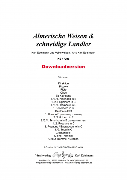 Almerische Weisen & schneidige Landler - Download